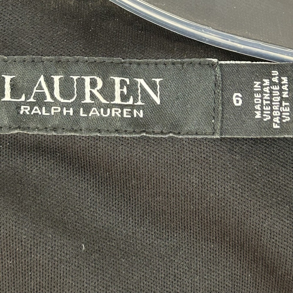 Lauren Ralph Lauren Black Label Gold Metallic Jacquard Dress Size 6 City Party - Picture 11 of 16